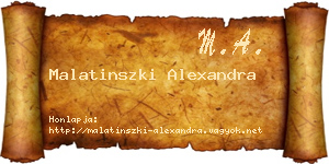 Malatinszki Alexandra névjegykártya